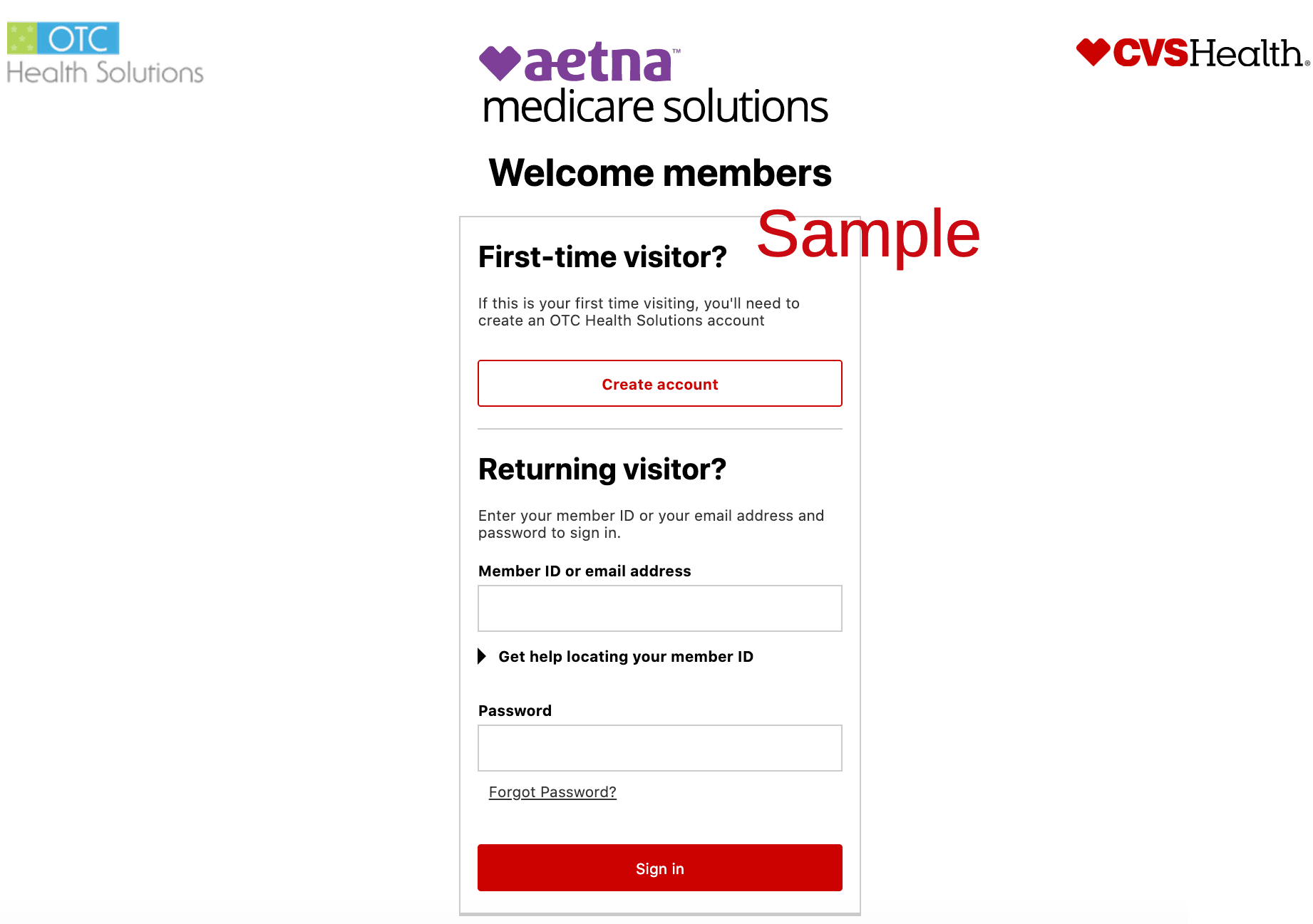 Aetna  OTCHS MyOrder  Login / Register