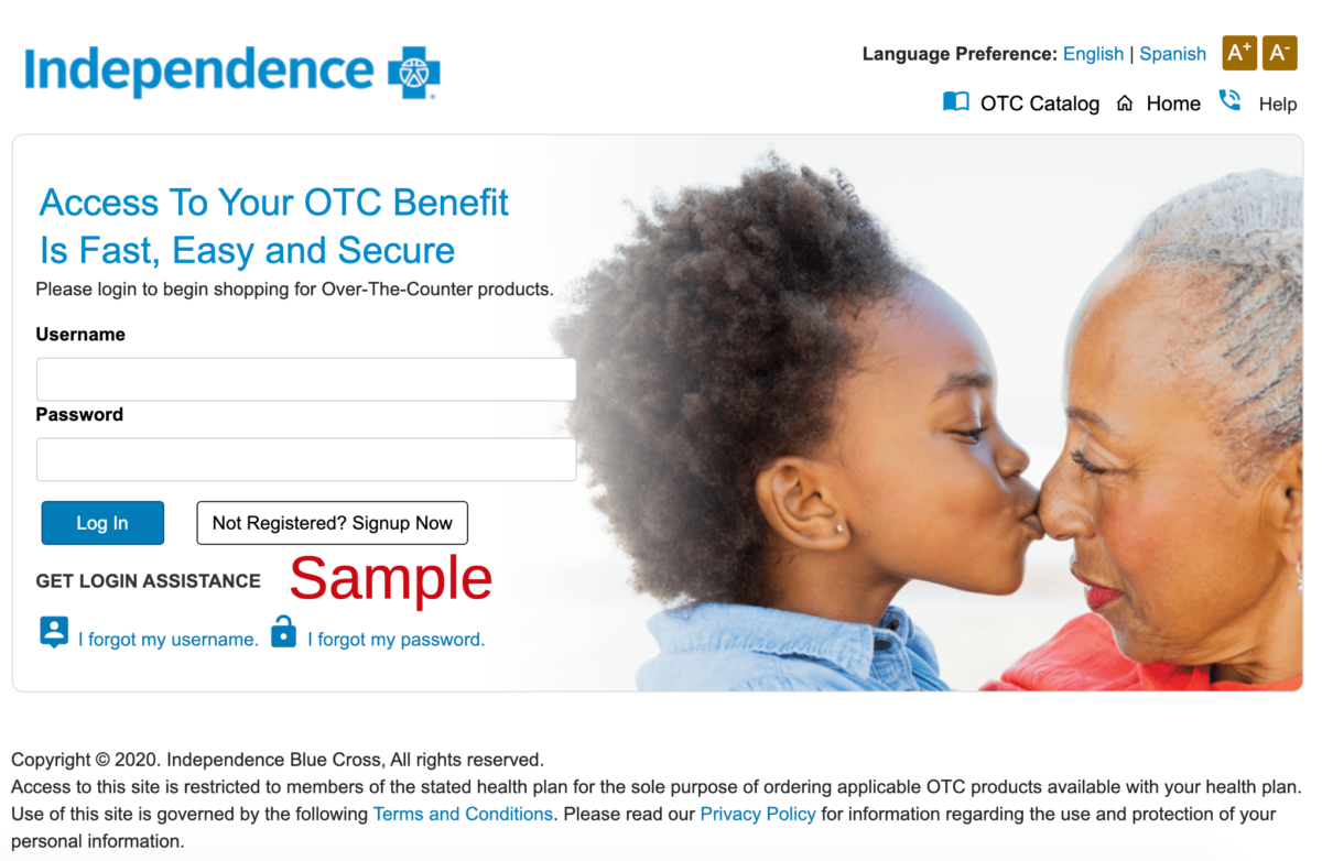 Independence Blue Cross OTC Benefit Login / Register