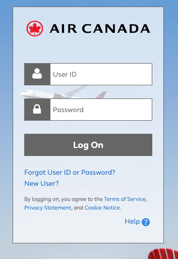 travel air canada employee login