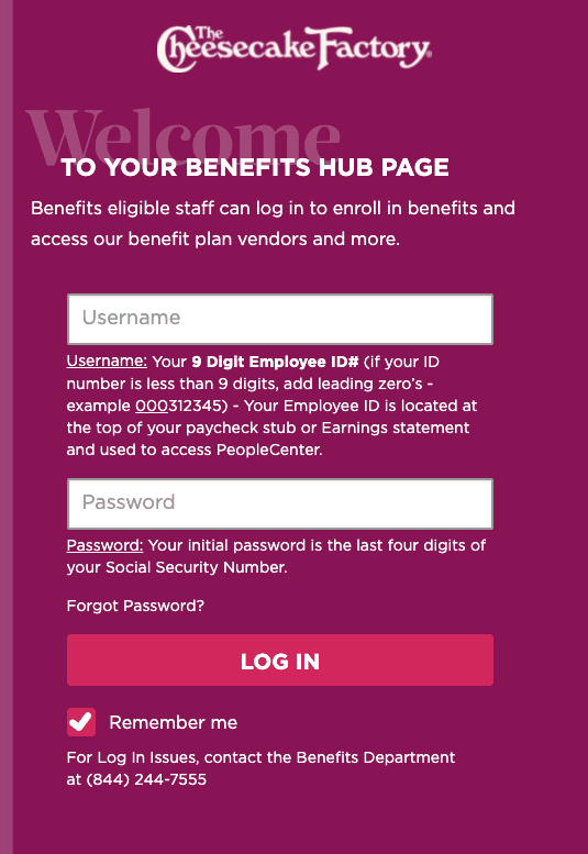 The Cheesecake Factory Employee Benefits 2023 site