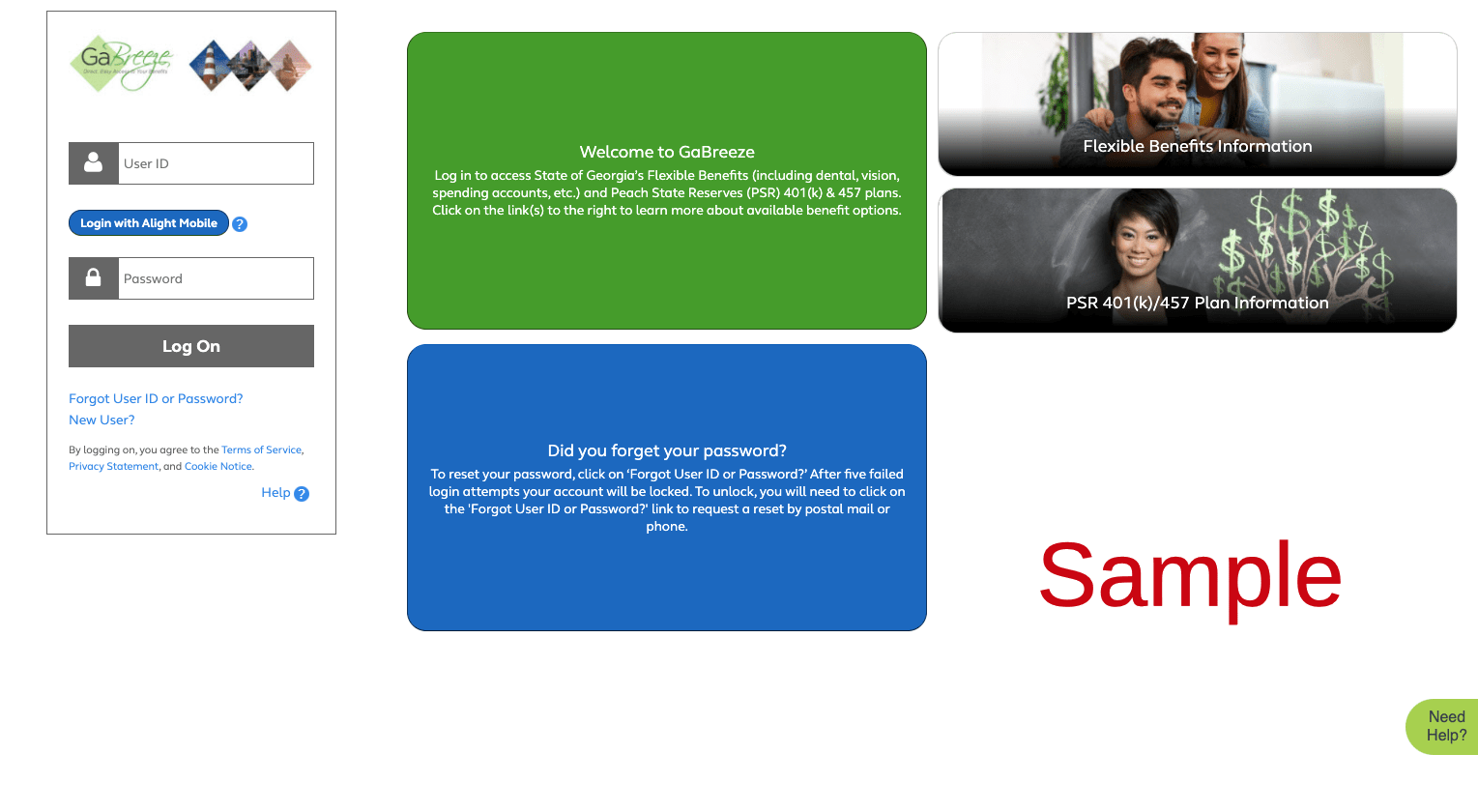 GaBreeze State of Georgia Employee Benefits Login Register Enrollment Page