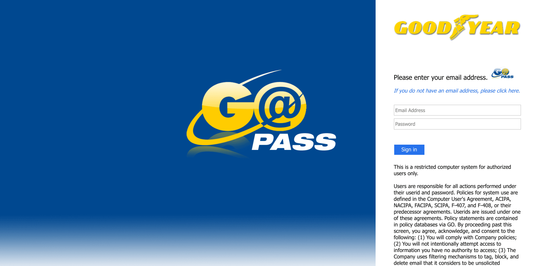Goodyear Tire & Rubber Company Employee Benefits GoPass Register Enrollment Login