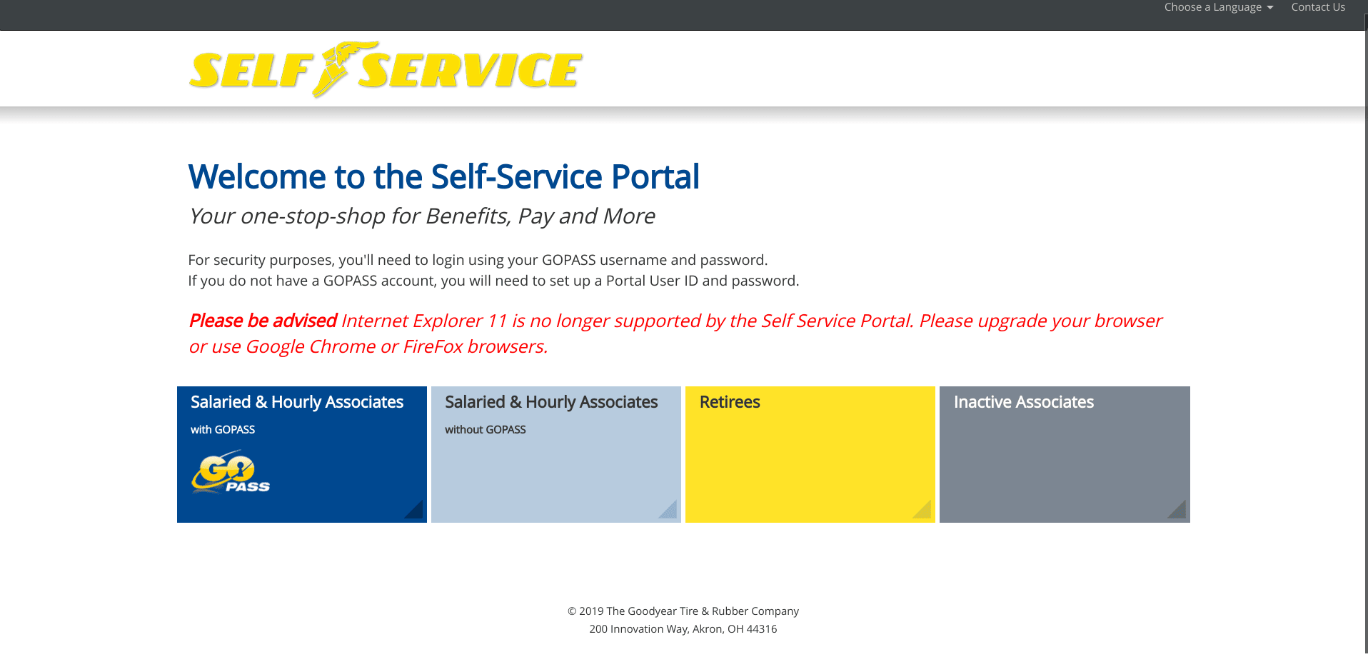 Goodyear Tire & Rubber Company Employee Benefits Login Register Enrollment