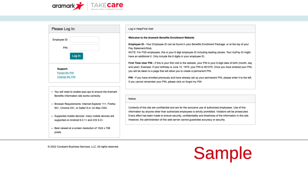 Aramark Employee Benefits Page Login Register Enrollment