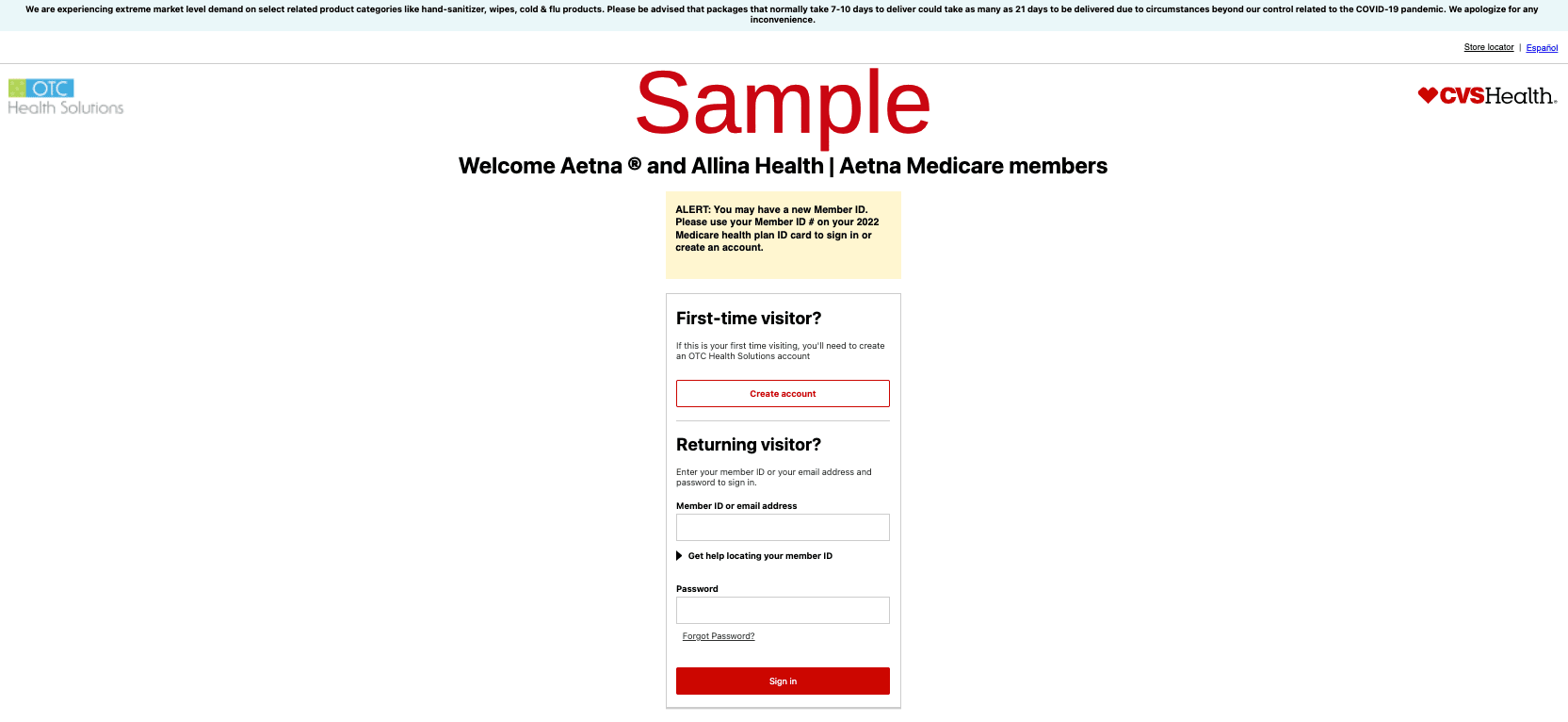 Aetna OverTheCounter OTCHS Health Solutions