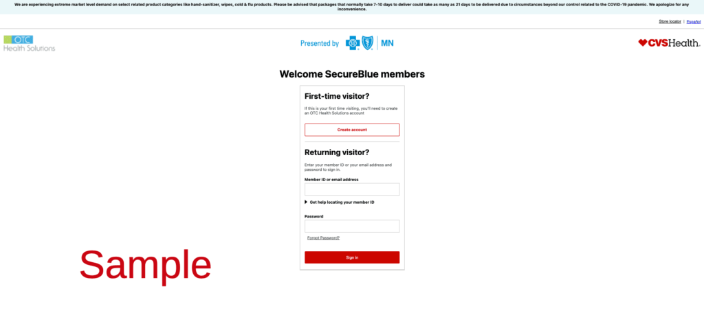 Blue Cross Blue Shield MN | Over The Counter | Health Solutions | CVS OTCHS | www.cvs.com/otchs/secureblue