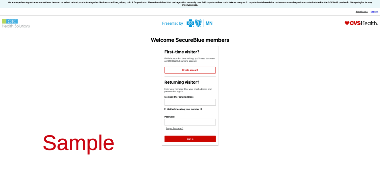 Blue Cross Blue Shield MN OverTheCounter CVS OTCHS