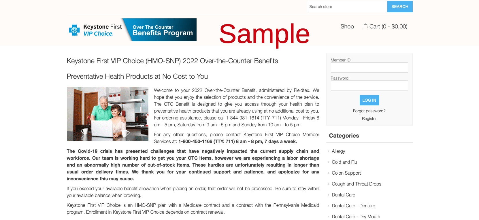 Keystone First OverTheCounter VIP Choice Catalog