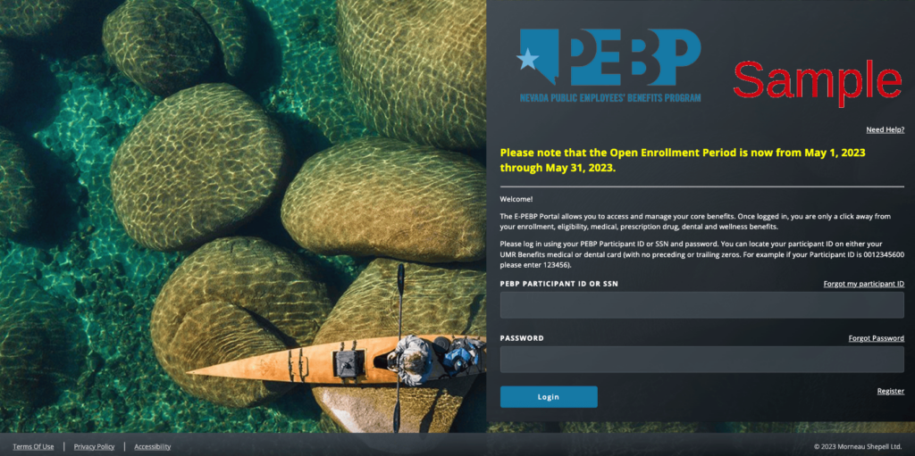 Nevada Public Employee Benefit Program _ Login Register Enrollment Page _ NV PEBP _ Retirement _ Providers _ pebp.state.nv.us