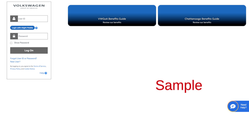 Volkswagen Employee Benefits _ Login Register Enrollment Page _ 401k _ Handbook _ vwgoa _ YBR Alight _ vwgoa.benefitsnow.com
