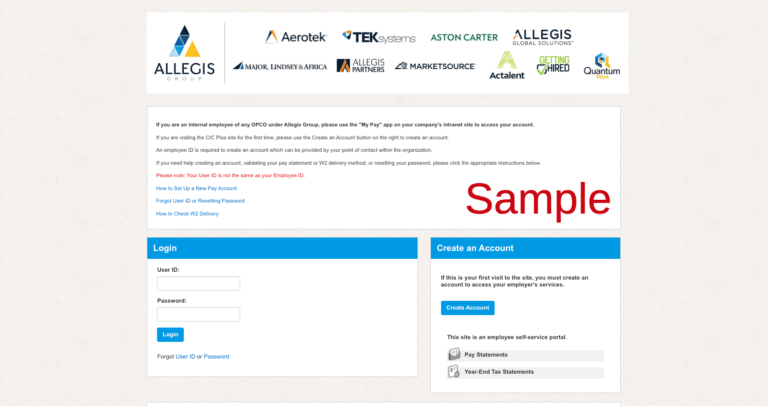 Paperless Pay Employee Allegis