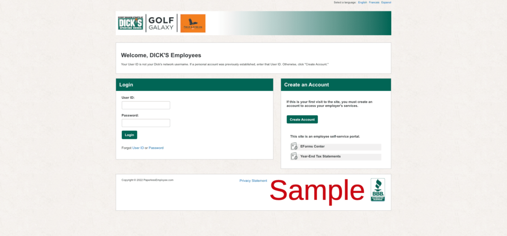 Dick's Sporting Goods Employee Benefits Login | Benefits Dick's Sporting Goods | Paperless Employee | DSG | www.paperlessemployee.com/dsg