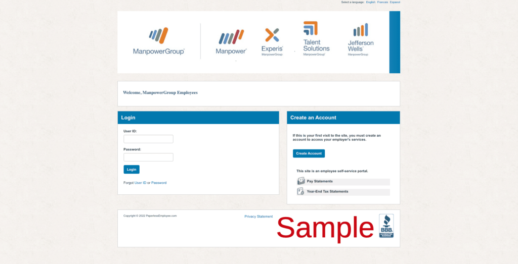 ManpowerGroup Employee Benefits Login | Benefits ManpowerGroup | Paperless Employee | Portal | www.paperlessemployee.com/manpowergroup