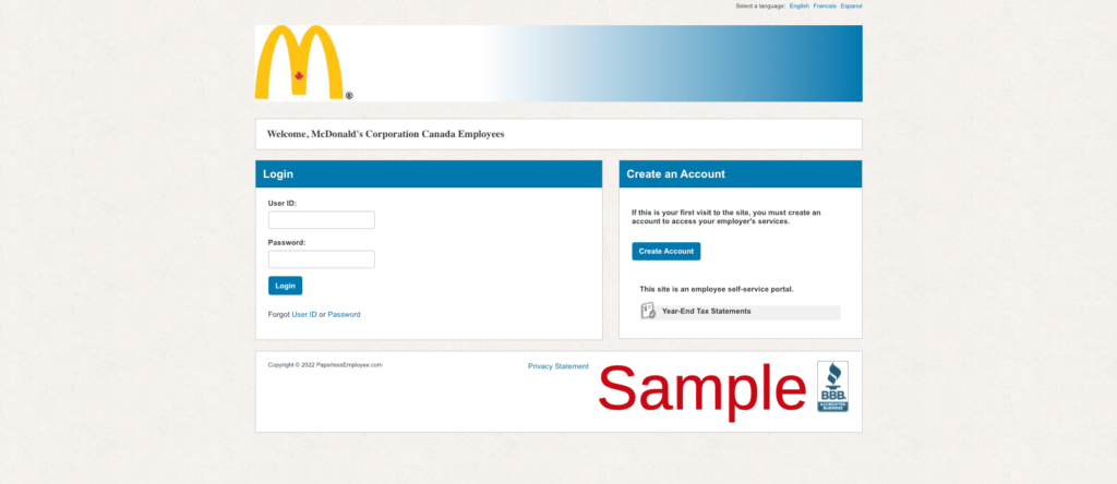 McDonald's Canada Employee Benefits Login | Benefits McDonald's | Paperless Employee | Handbook | www.paperlessemployee.com/mcdca