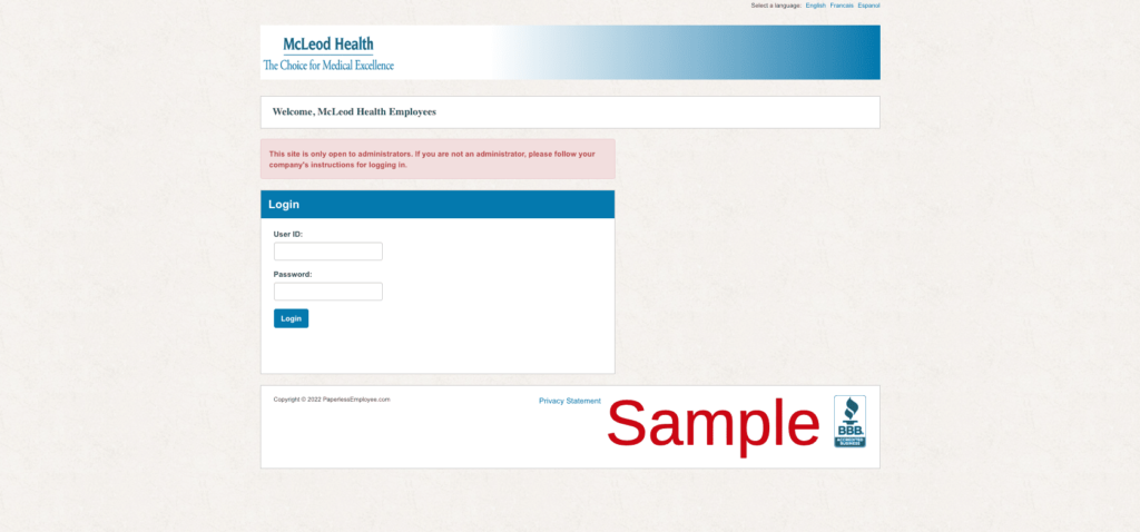 McLeod Health Employee Benefits Login | Benefits McLeod Health | Paperless Employee | Portal | www.paperlessemployee.com/mcleodhealth