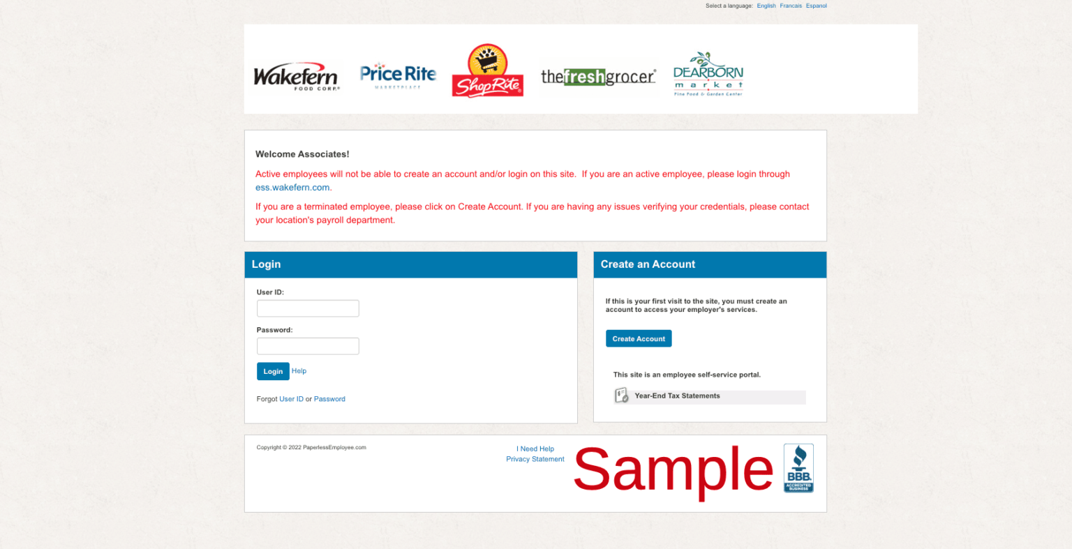 Wakefern Employee Benefits Paperless Employee Food Corp