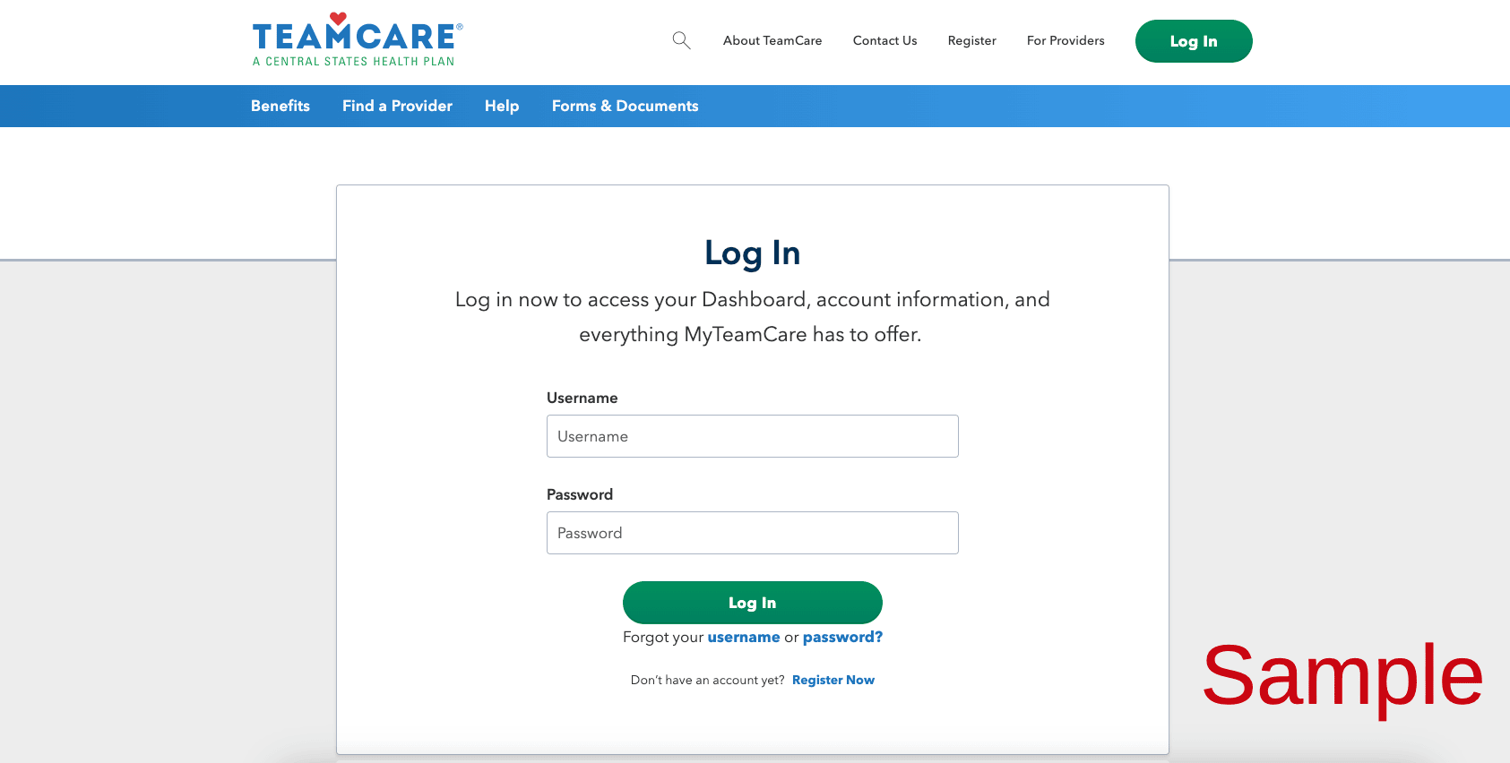 TeamCare Health Plan _ Member Portal Login Register Enrollment Page _ Provider _ Member _ Portal _ myteamcare.org_login