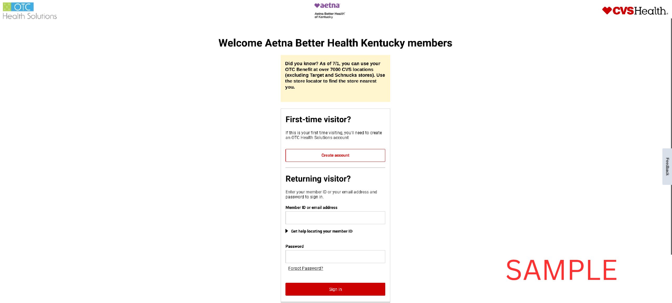 Aetna Better Health KY Period Promise 2023| Member Portal | CVS OTCHS | www.cvs.com/otchs/promise