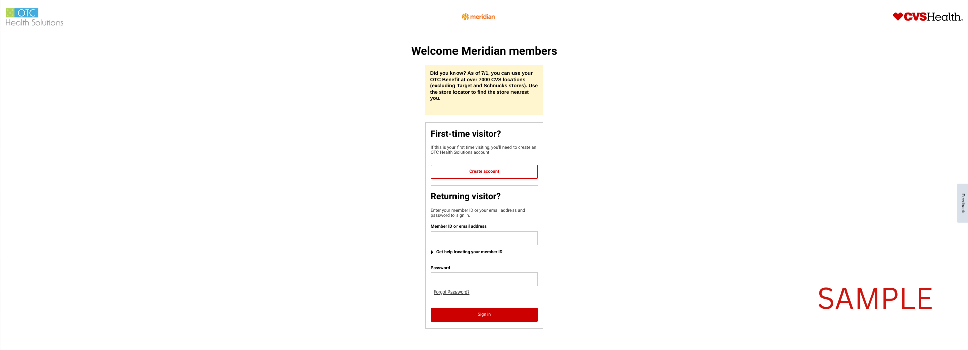 Meridian Health 2023 | CVS | OTCHS | Member Benefits | www.cvs.com/otchs/ilmeridian